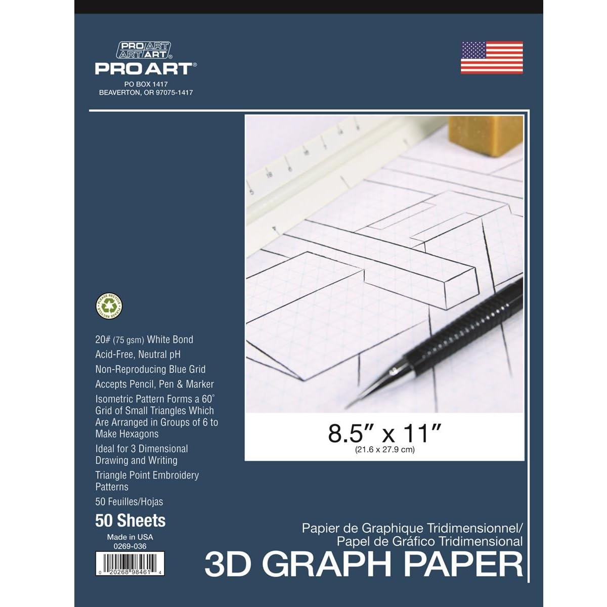 Amazon Pro Art Graph Paper 8 1 2 inch X 11 inch 50 Sheet Tape Bound Pad White Blue