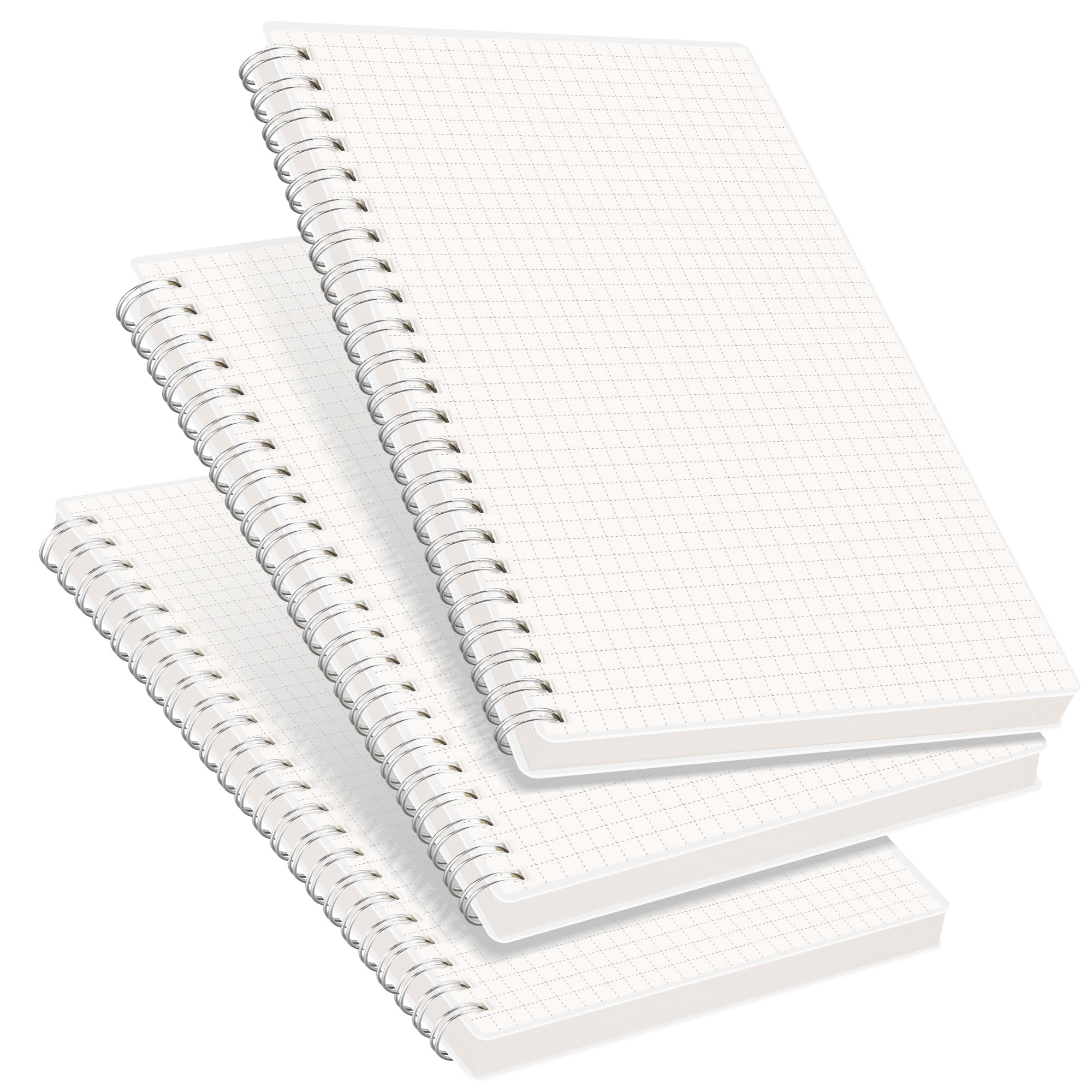 Amazon RETTACY Graph Grid Paper Notebook 3 Pack 160 Pages Per Pack A5 Medium Size 5 7 8 3 100 GSM Thick Paper Spiral bound Flexible Plastic Cover For Students Homework Math Engineering Office Products