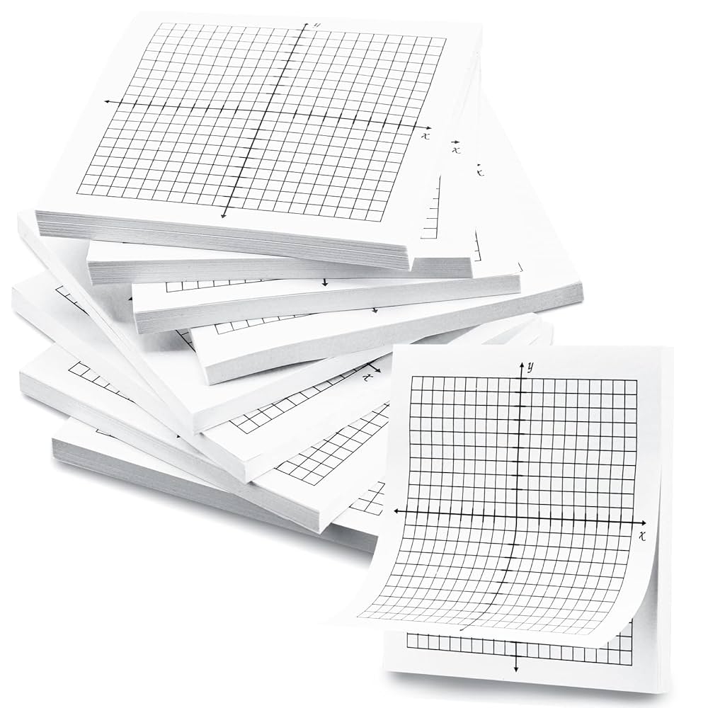 Amazon Sabary 8 Packs Graph Paper Sticky Notes 400 Sheets 3 X 3 Inch Lined Mini Graph Pads 20 X 20 Four Quadrant Adhesive Grid Sticky Notes For Office School Math Supplies 8 Pads Office Products