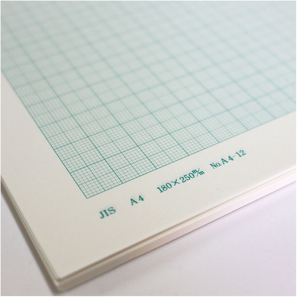 Amazon Sakae shi gyo Tochiman Graph Paper 1 Mm Grid A4 50 Sheets Green Paper 81 4 G A4 12 Office Products