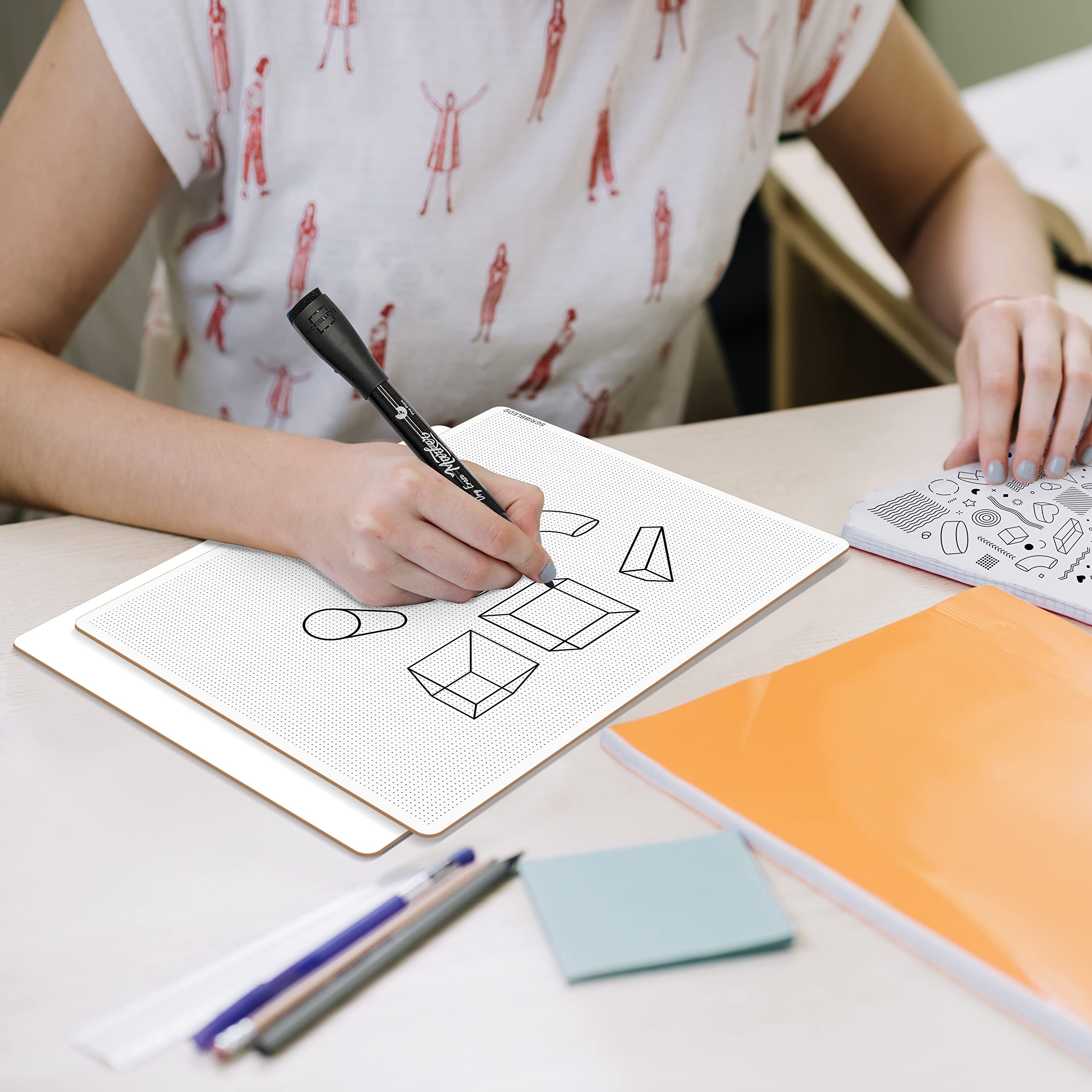 Amazon Scribbledo Dotted Dry Erase Board Graph Whiteboard 9 X 12 Bullet Dot Grid Paper For Home School Classroom Kids And Students Portable Dot Grid Board For Notes Drawing Graphing And