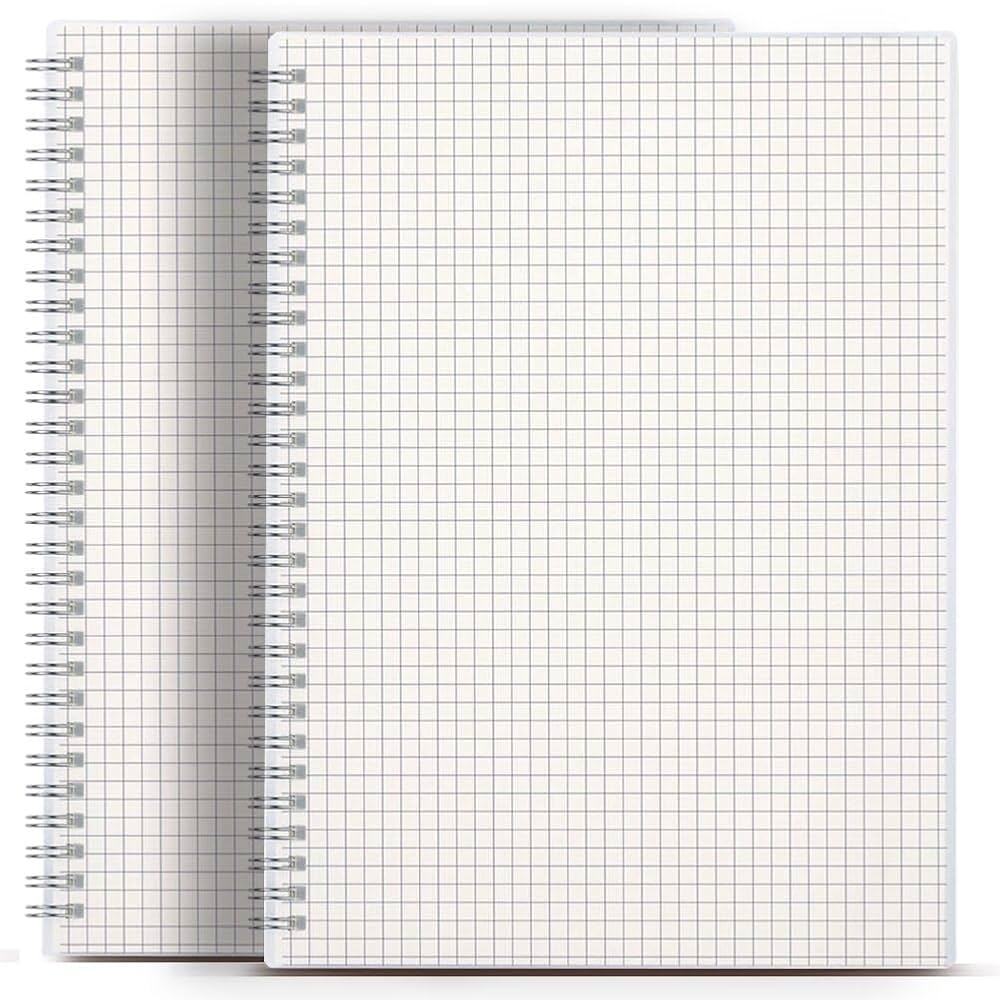 Amazon Shiningsoul Graph Paper Notebook 8 5 X 11 A4 2 Pack 80 GSM Graph Paper Large Squares 80 Sheets Per Pack Hardcover Grid Notebook Office Products