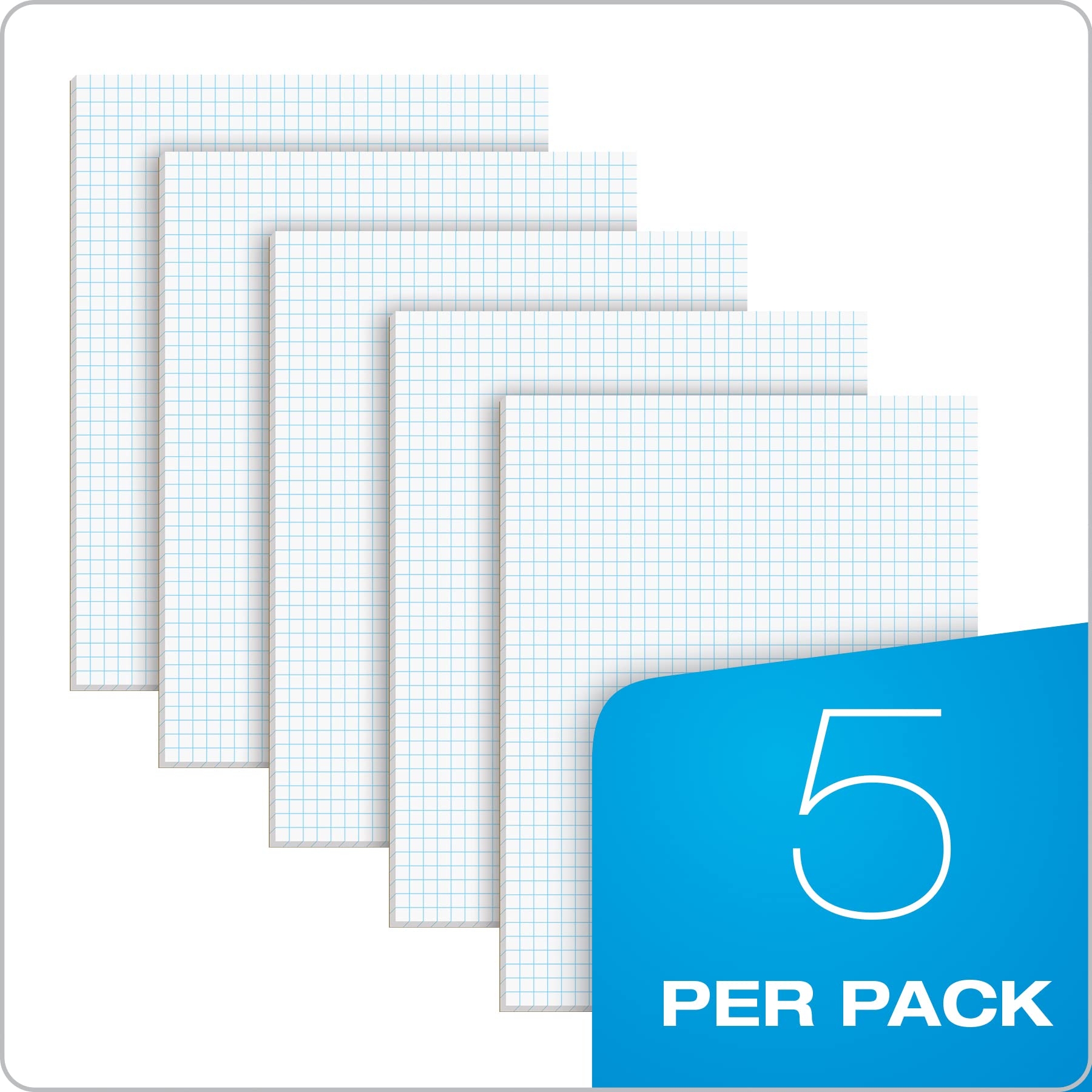 Amazon TOPS Graph Pads Sold In 5 Packs 8 1 2 X 11 Graph Ruled Paper 4x4 50 Sheets Thicker Weight Paper Glue Graphing Pads 33105 Office Products