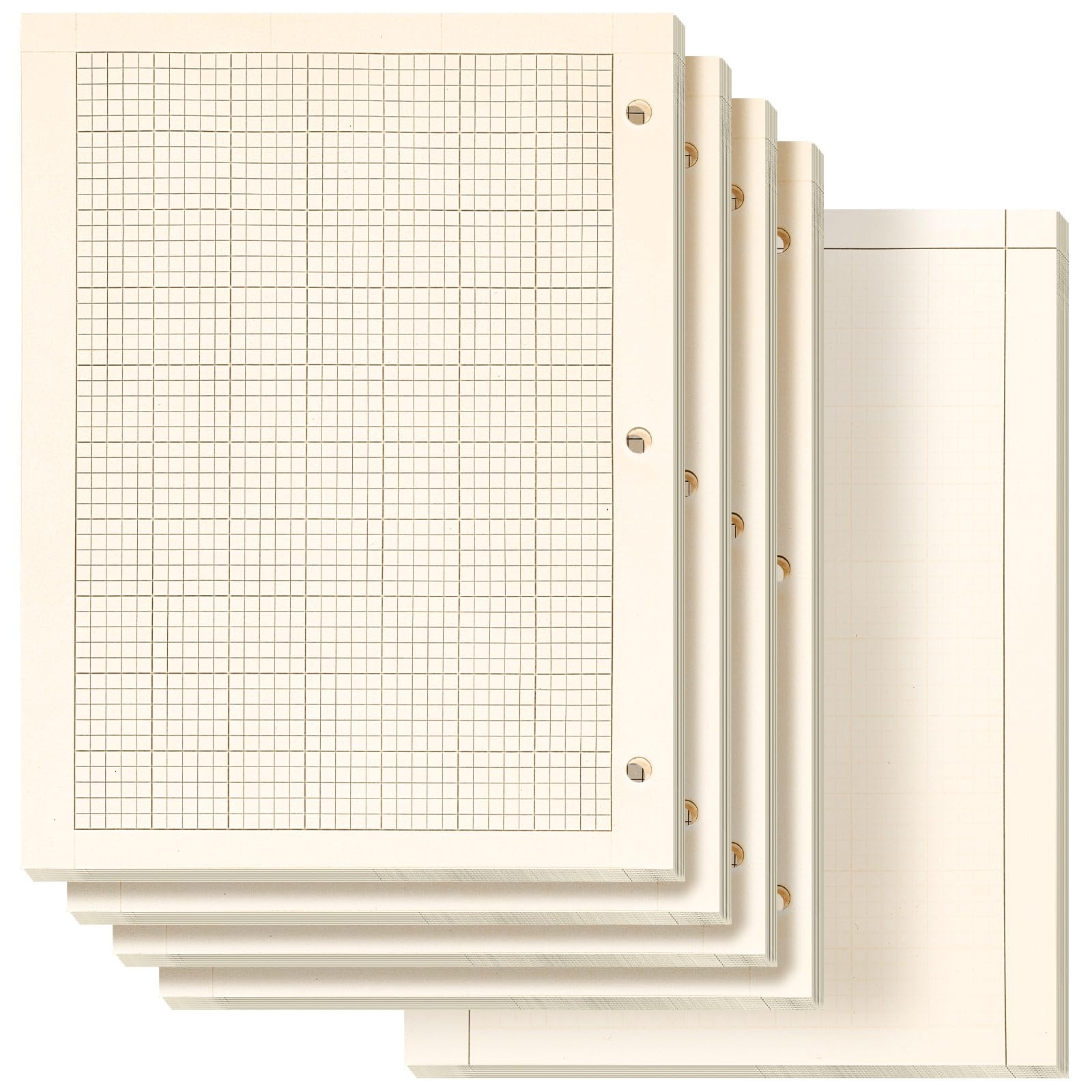 Amazon Zhanmai 5 Pack Engineering Computation Pad 5 Squares Per Inch 8 5 X 11 Engineering Graph Paper Notepad 100 Sheets Per Pad 3 Hole Punched Beige Brown Office Products