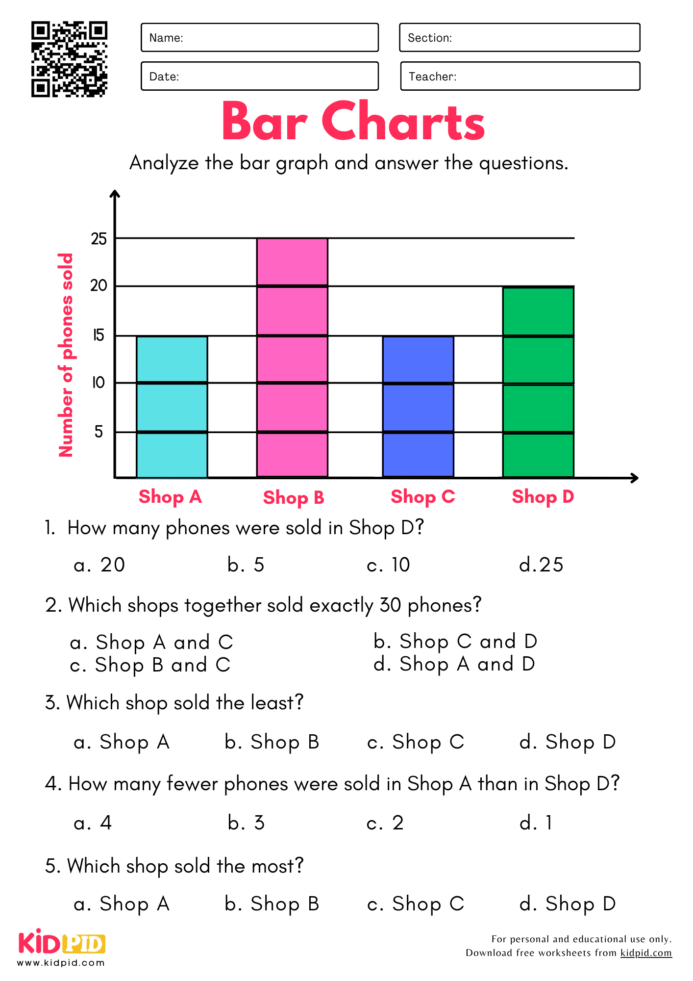 Horizontal Bar Graph Printable