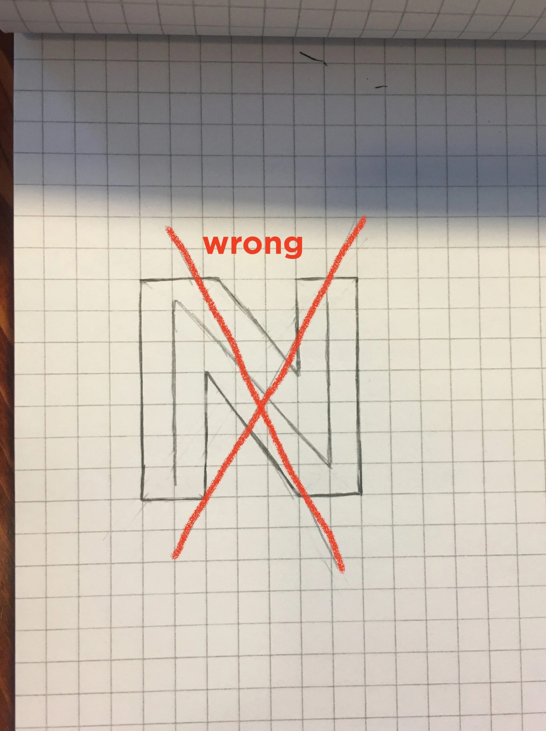 Letter N On Graph Paper Letter N On Graph Paper
