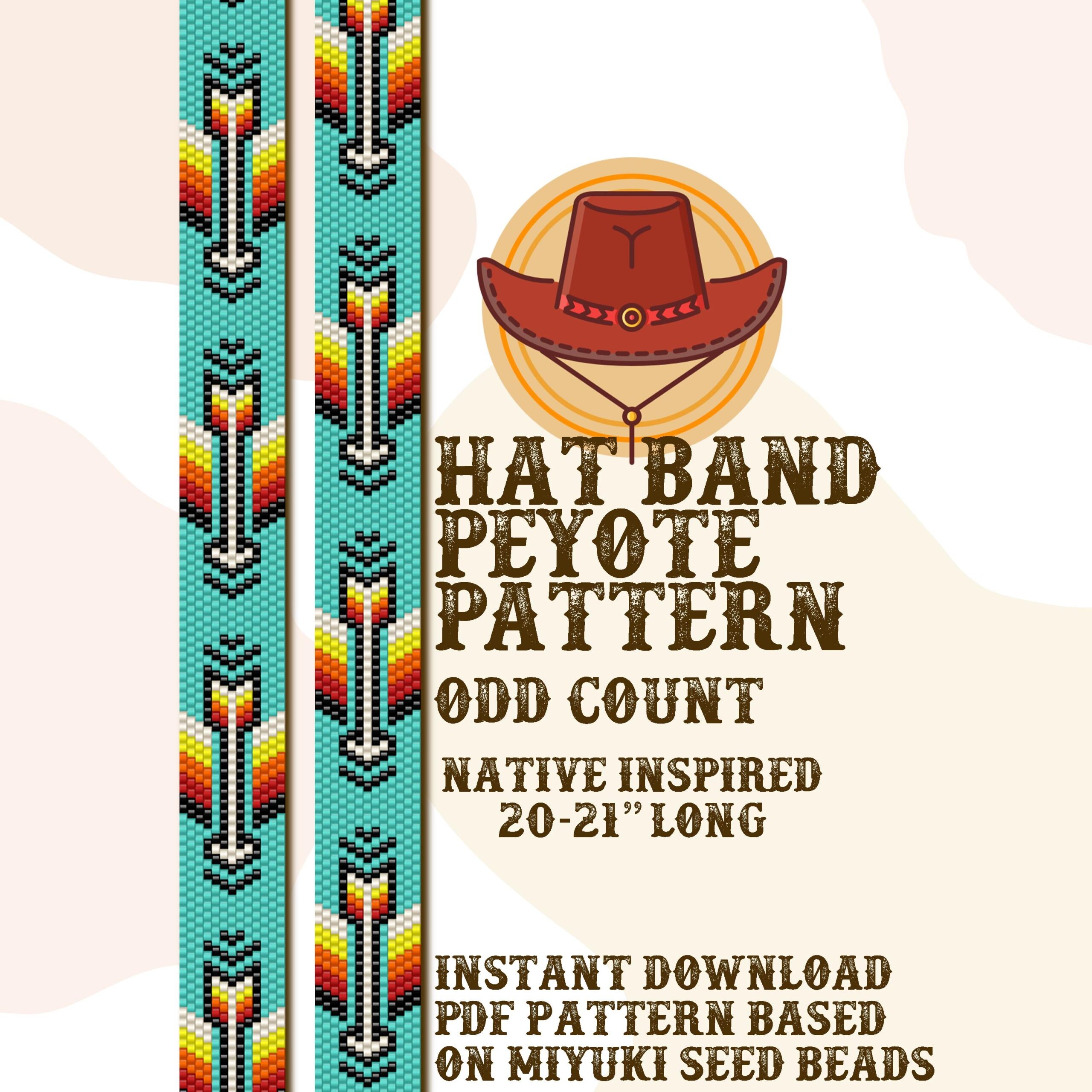 Arrow Hat Band Pattern Hat Band Native Peyote Pattern Odd Count PDF Instant Download Based On Miyuki Delica Seed Beads 11 0 Etsy