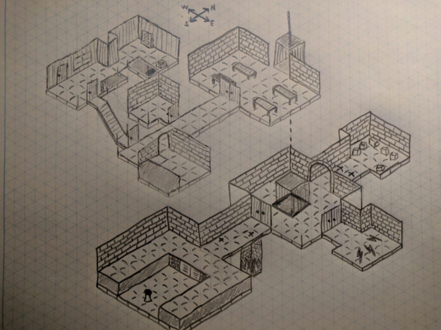 ART My First Attempt At Drawing An Isometric Dungeon What Do You Think R DnD