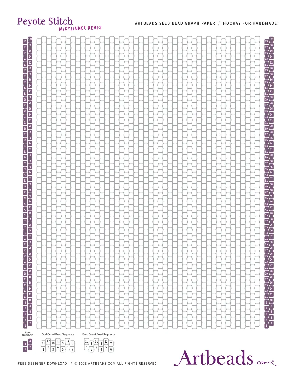 Artbeads Seed Bead Graph Paper Download Printable PDF Templateroller