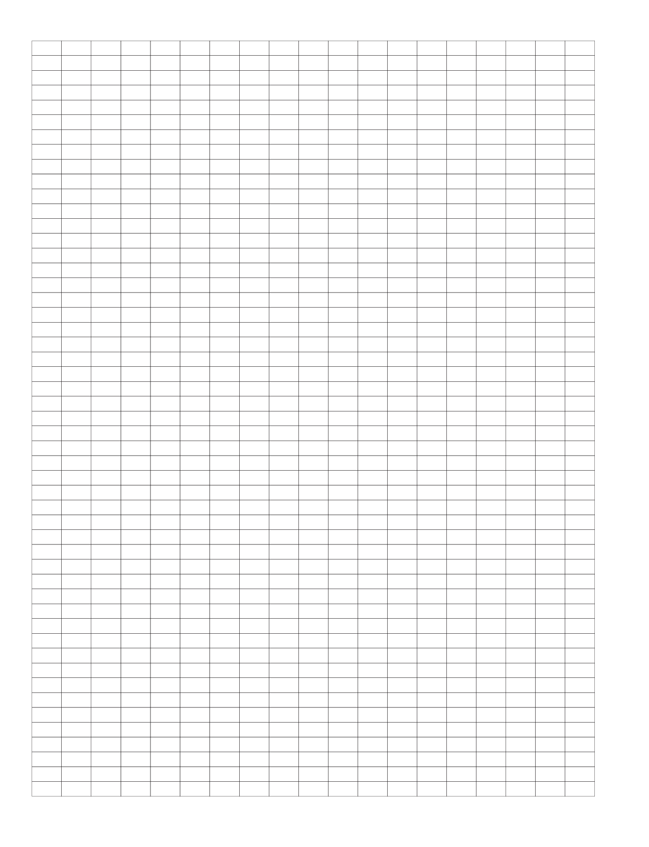 0.5 Inch Graph Paper