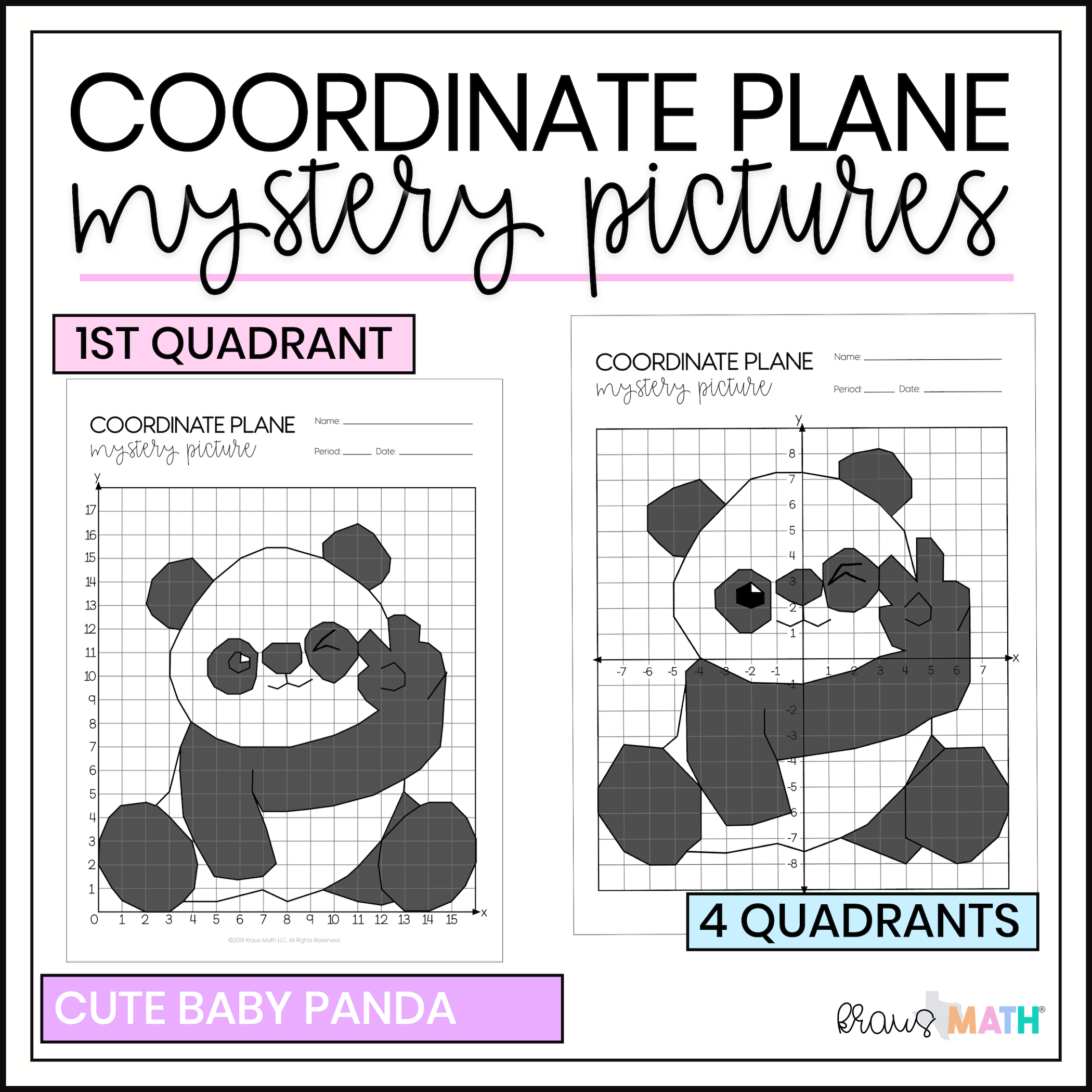 Baby Panda Coordinate Plane Activity Kraus Math