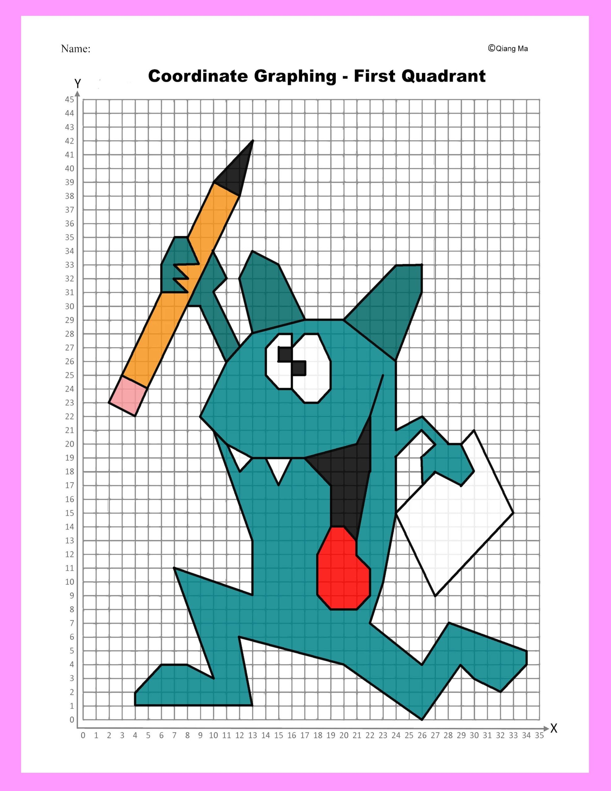 Back To School Monster Coordinate Plane Graphing Picture Writer Made By Teachers