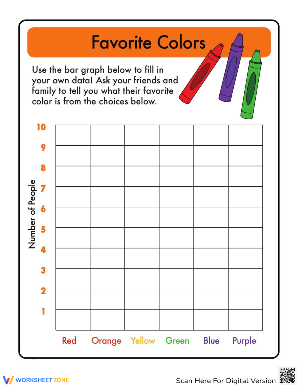 Bar Graph Favorite Color Worksheet