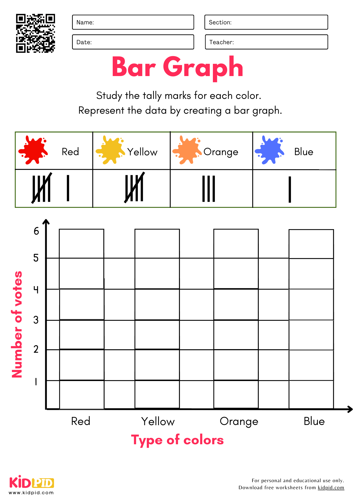 Bar Graph Tally Marks Worksheet For Grade 3 Kidpid