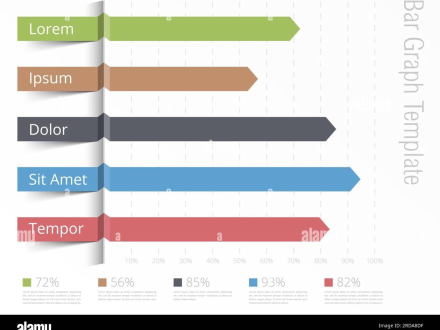 Bar Graph Template Horizontal Bars Showing Different Value Of Percents On The Graph Business Infographics Template Vector Eps10 Illustration Stock Vector Image Art Alamy