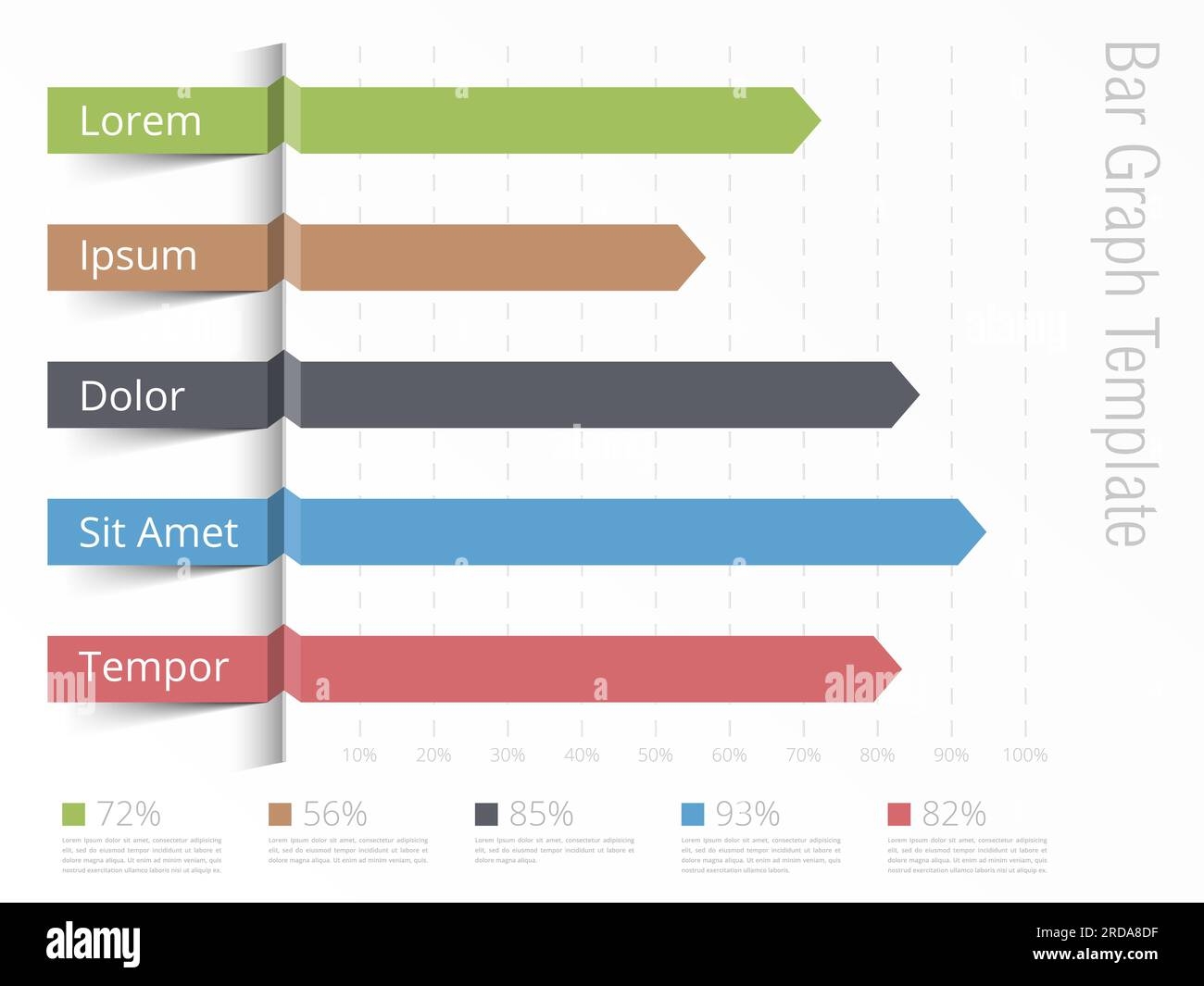 Bar Graph Template Horizontal Bars Showing Different Value Of Percents On The Graph Business Infographics Template Vector Eps10 Illustration Stock Vector Image Art Alamy