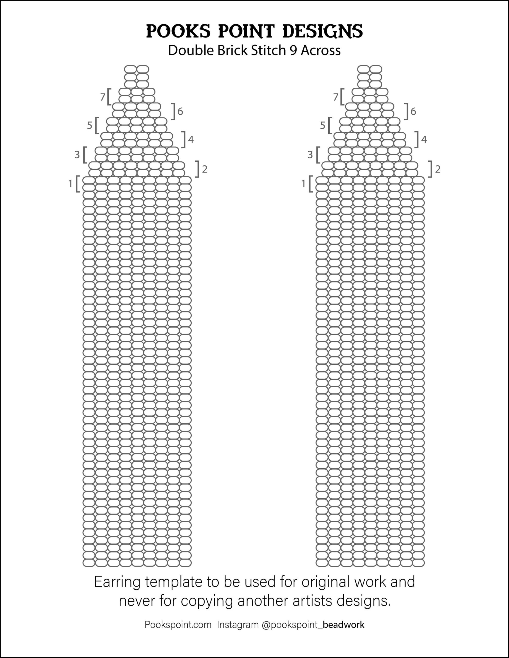 Beaded Earring Template Bundle Seed Bead Design Miyuki Round Beads Color In Fringe Earrings Print Out Digital File Download IPad Procreate Etsy
