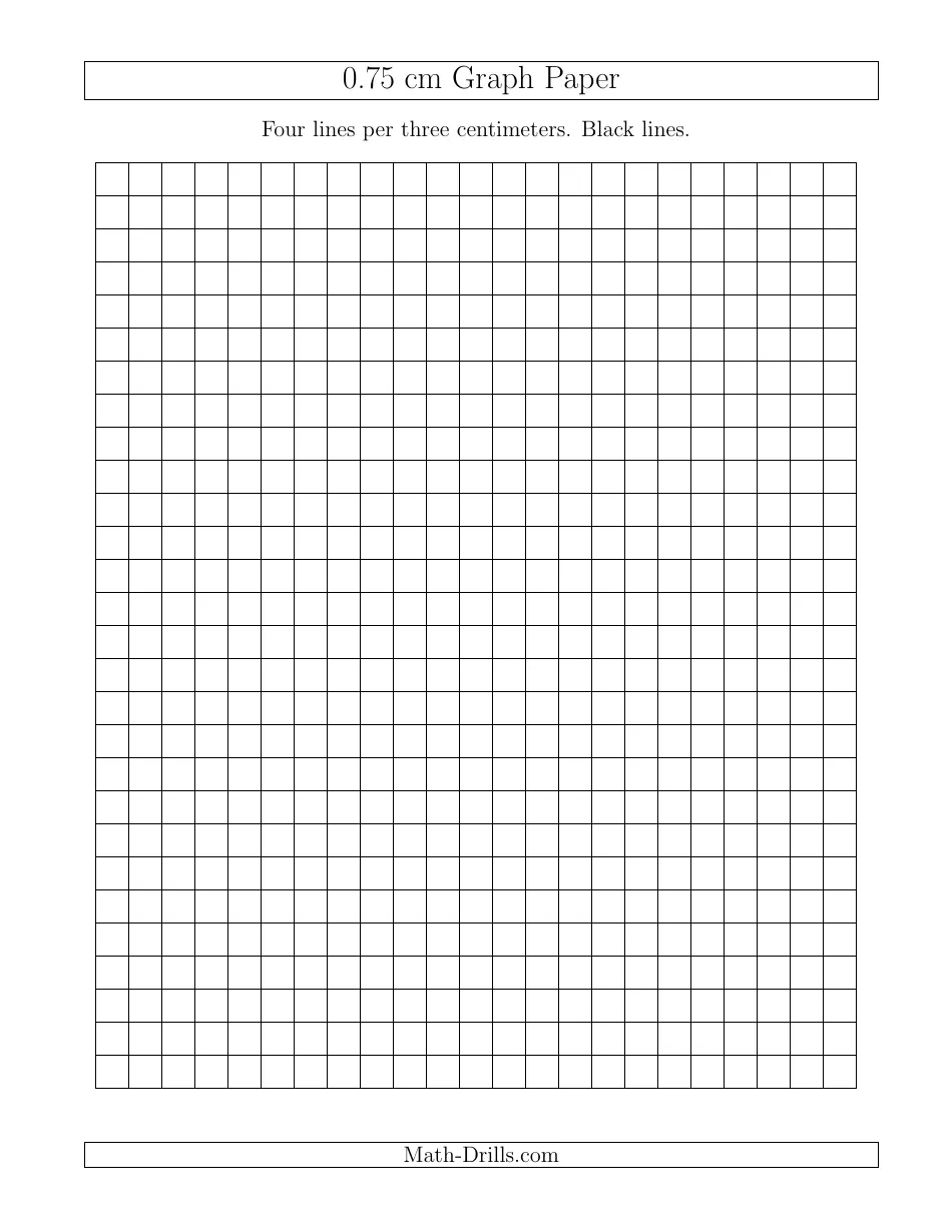 Black 0 75 Cm Graph Paper Template Download Printable PDF Templateroller