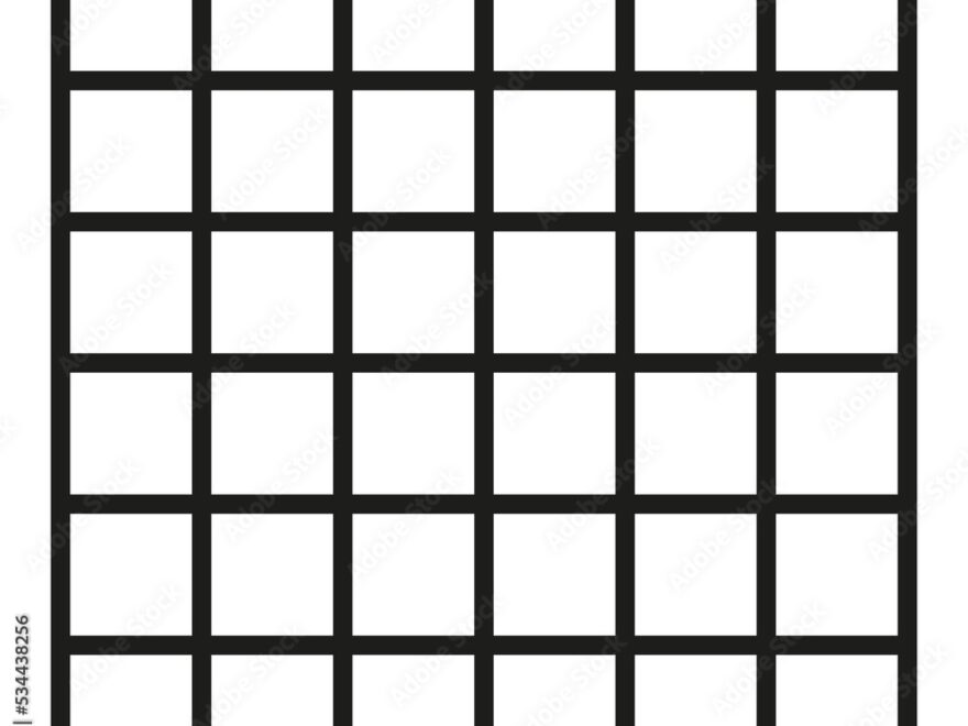 Black Outlined Square Divided In Thirty Six 36 Parts 6x6 Grid Isolated Png Illustration Transparent Background Asset For Overlay Montage Collage Presentation Business Concept Stock Illustration Adobe Stock