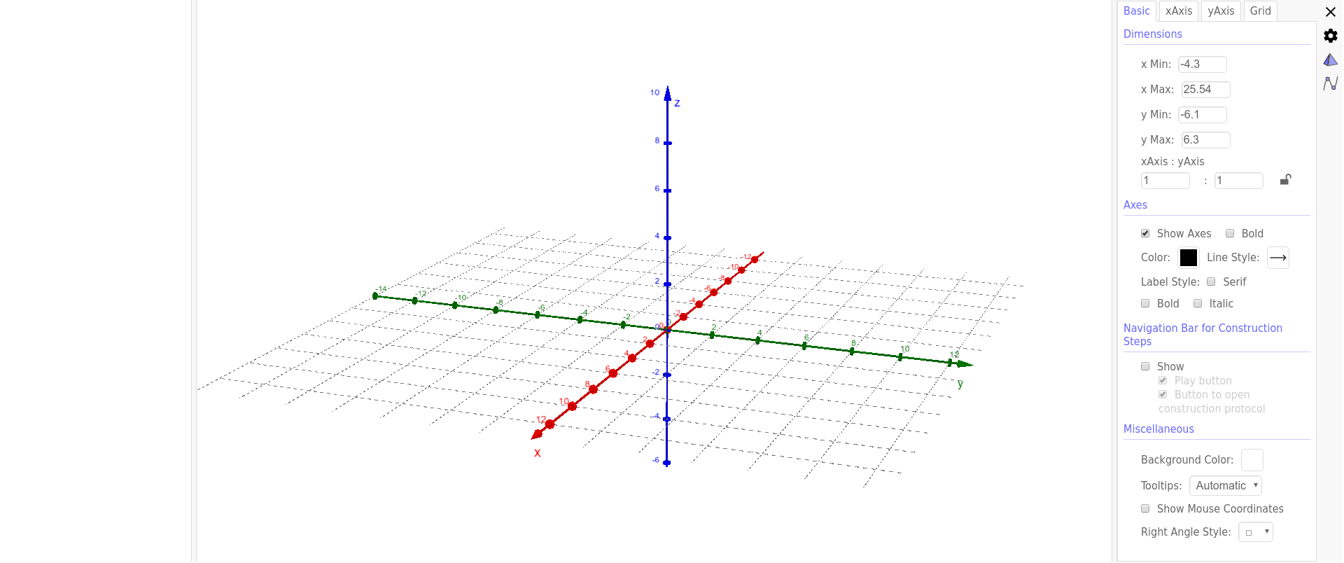 Blank 3D Graph GeoGebra