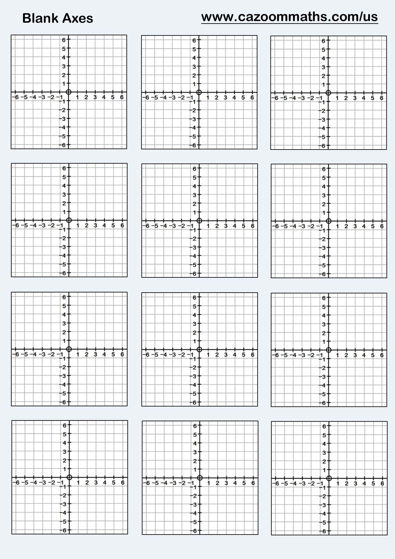 Blank Axes FREE Teaching Resources