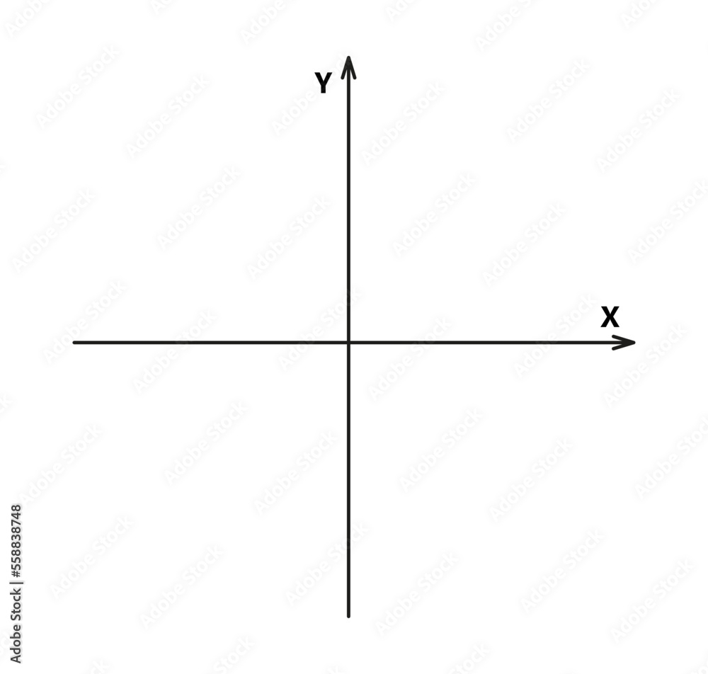 Blank Cartesian Coordinate System In Two Dimensions Rectangular Orthogonal Coordinate Plane With Axes X And Y Math Scale System Template Vector Illustration Isolated On White Background Stock Vector Adobe Stock