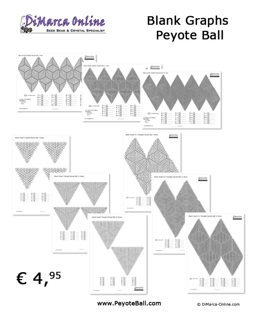 Blank Graphs PEYOTE BALL Etsy Blank Graphs PEYOTE BALL Etsy