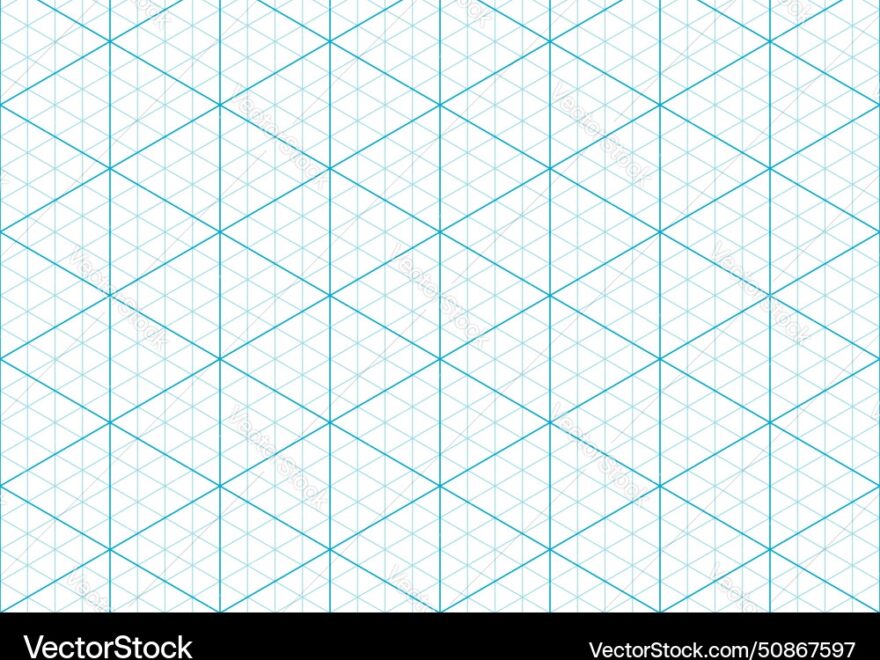 Blue Isometric Grid Paper Royalty Free Vector Image