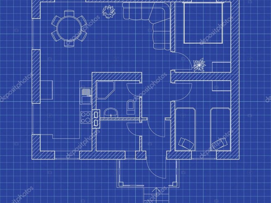Blueprint Floor Plan Of A Modern Apartment On Graph Paper Vector Design House Interior Architectural Background Stock Vector By dr1proekt gmail 115270480
