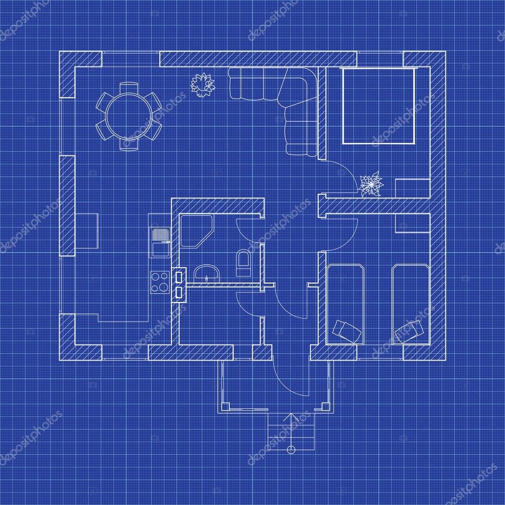 Blueprint Floor Plan Of A Modern Apartment On Graph Paper Vector Design House Interior Architectural Background Stock Vector By dr1proekt gmail 115270480