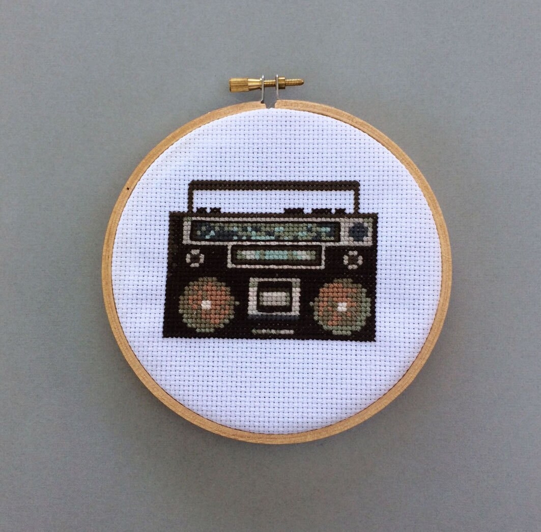 Boombox Cross Stitch Etsy