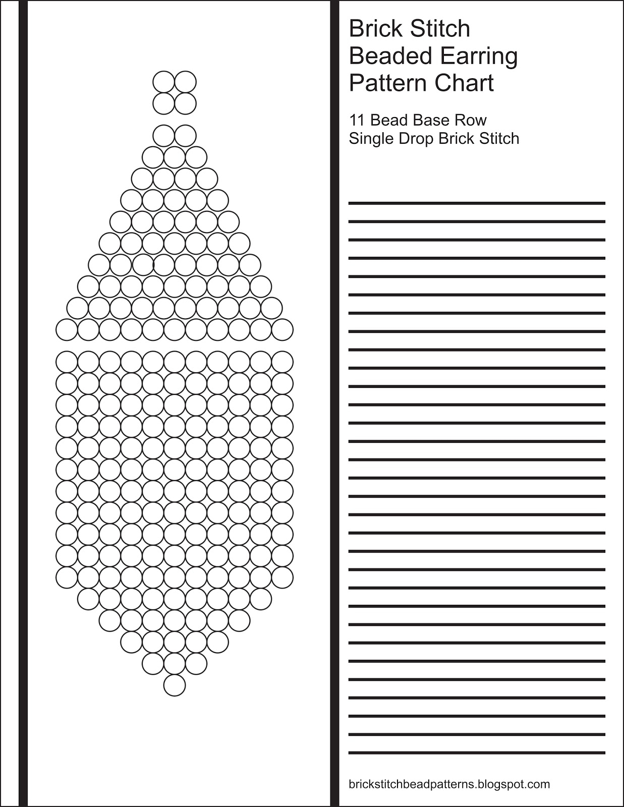 Brick Stitch Bead Patterns Journal 11 Bead Base Row Blank Round Beaded Earring Pattern Chart Brick Stitch Bead Patterns Journal 11 Bead Base Row Blank Round Beaded Earring Pattern Chart
