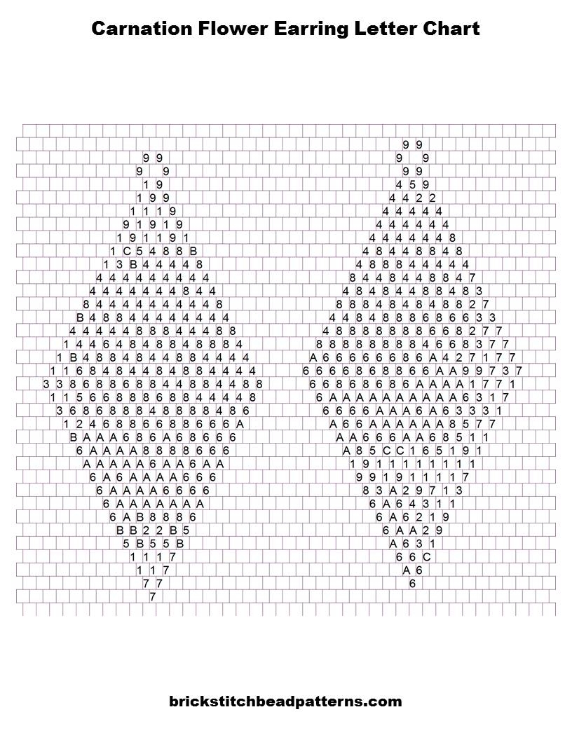 Brick Stitch Bead Patterns Journal Free Carnation Flower Earrings Brick Stitch Or Peyote Bead Pattern No 701 Brick Stitch Bead Patterns Journal Free Carnation Flower Earrings Brick Stitch Or Peyote Bead Pattern No 701