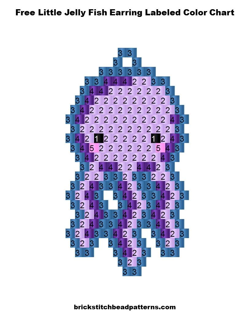 Brick Stitch Bead Patterns Journal Free Little Jelly Fish Earring Brick Stitch Seed Bead Pattern No 723