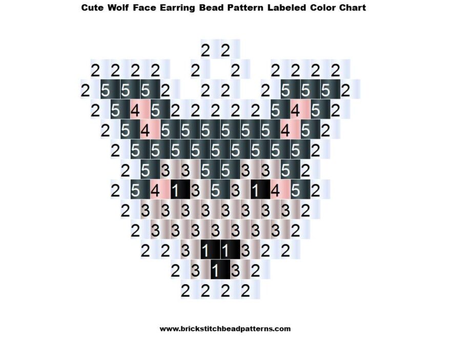 Brick Stitch Bead Patterns Journal Free Wolf Face Cute Animal Earring Seed Bead Pattern No 613