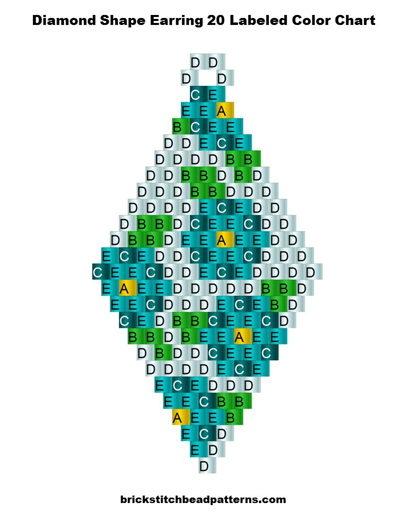 Brick Stitch Bead Patterns Journal No 20 Free Diamond Shape Earring Brick Stitch Bead Pattern No 494