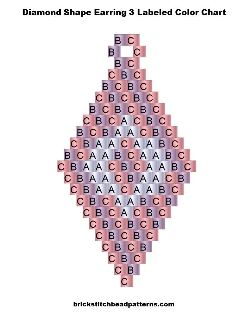 Brick Stitch Bead Patterns Journal No 3 Free Diamond Shape Earring Brick Stitch Bead Pattern No 441