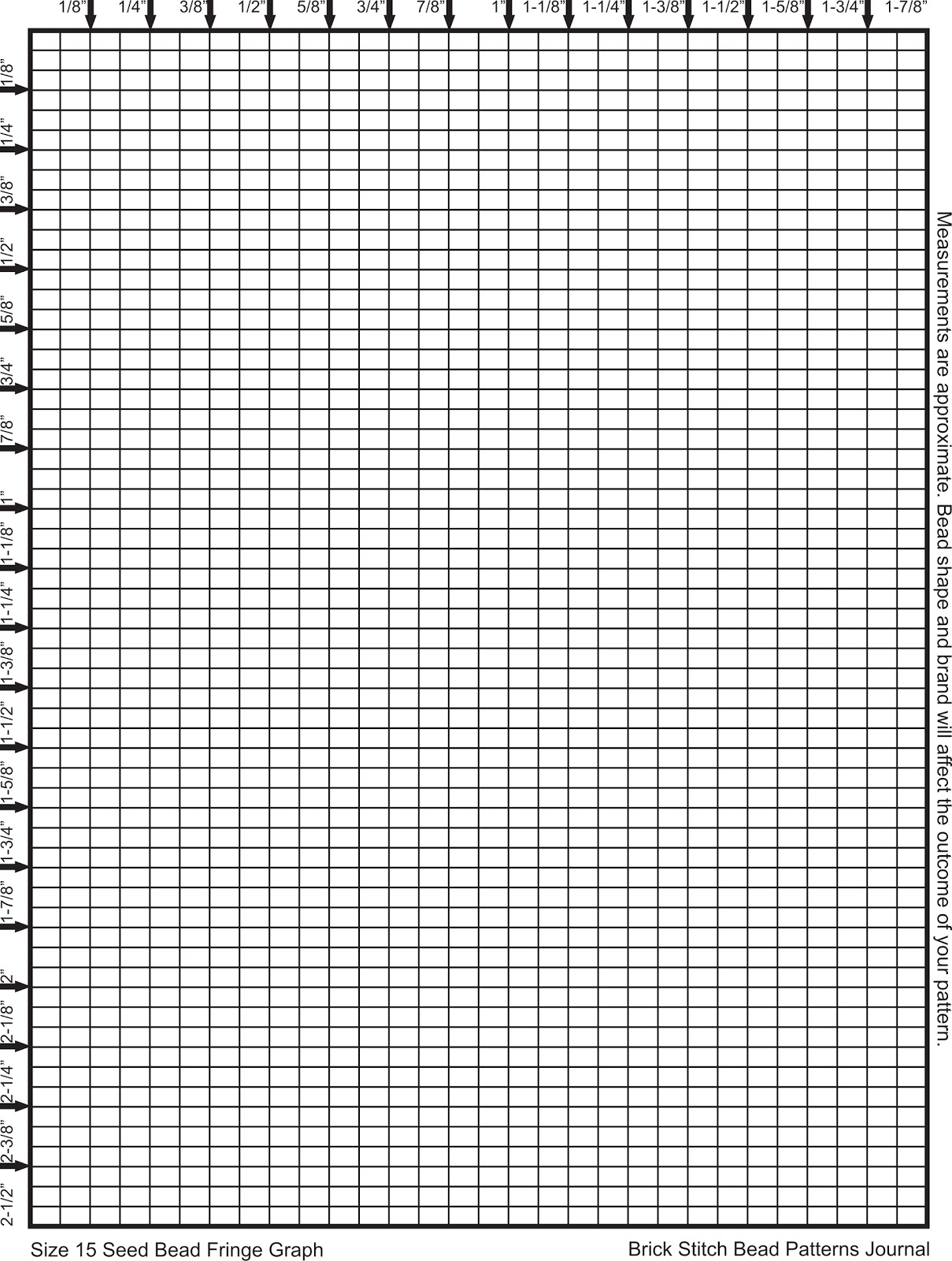 Brick Stitch Bead Patterns Journal Size 15 Seed Bead Brick Stitch Fringe Only Graph Paper