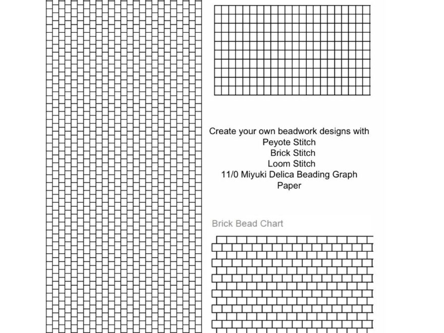 Brick Stitch Peyote Stitch And Loom Stitch Beading Graph Paper 11 0 Miyuki Delica Beading Graph Paper Pattern Sheet Printable PDF Charts Etsy Israel