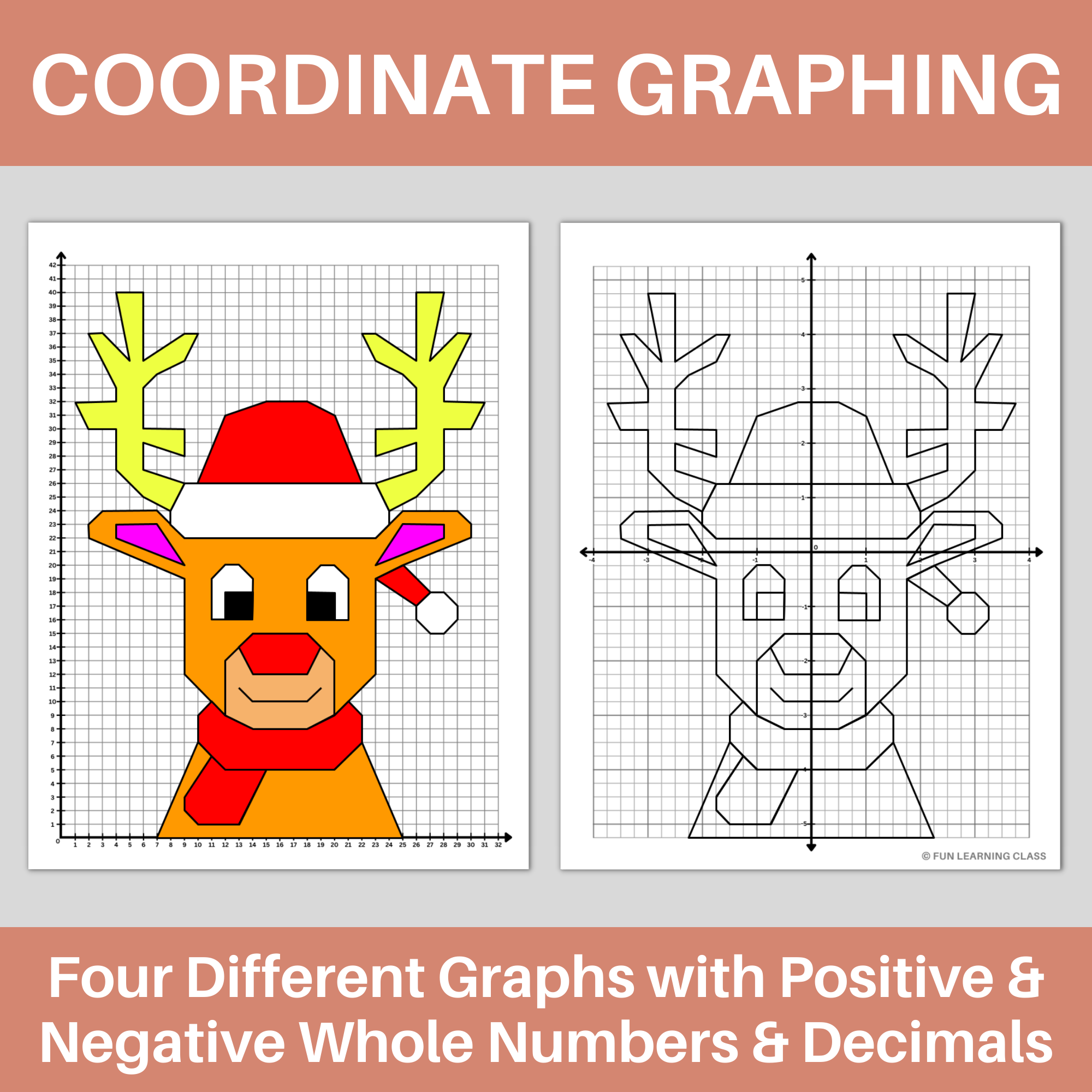 Christmas Coordinate Graphing Worksheets