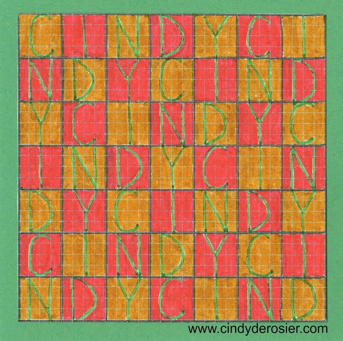 Cindy DeRosier My Creative Life Graph Paper Grid Name Art