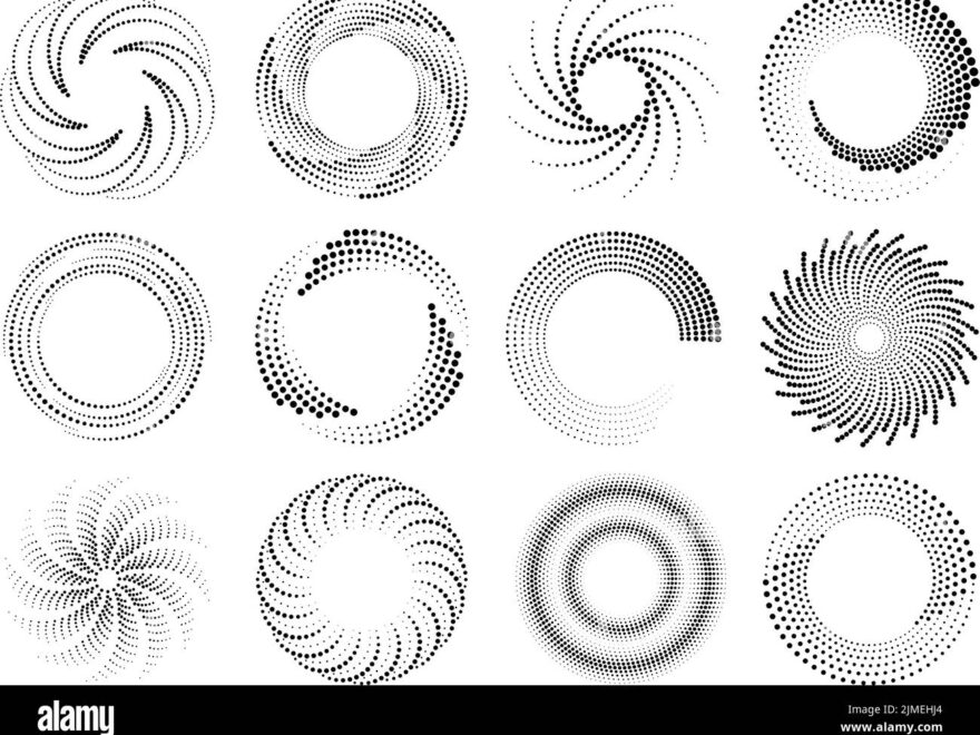 Circle Dotted Speed Lines Halftone Effect Round Movement Spirals Abstract Swirl Frames Design Circular Dot Logos Isolated Technical Graphic Racy Stock Vector Image Art Alamy