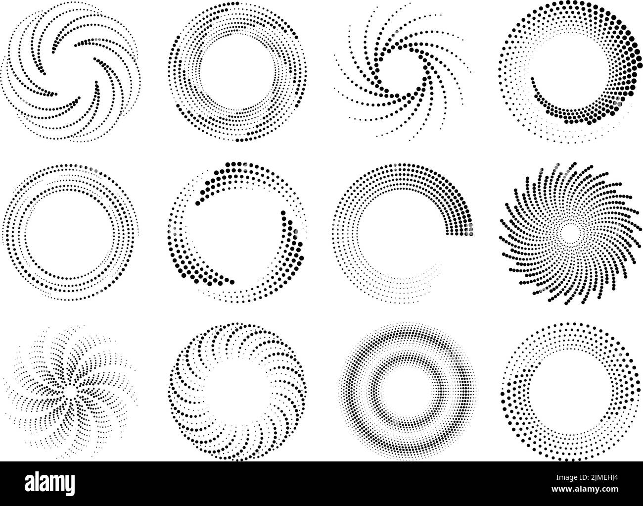 Circle Dotted Speed Lines Halftone Effect Round Movement Spirals Abstract Swirl Frames Design Circular Dot Logos Isolated Technical Graphic Racy Stock Vector Image Art Alamy