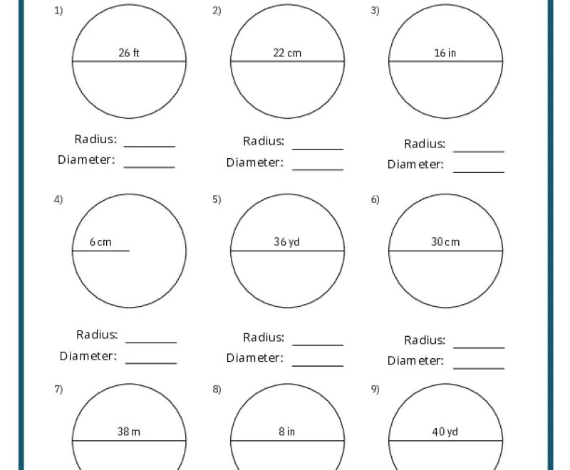 Circles Worksheets K12 Math Worksheets