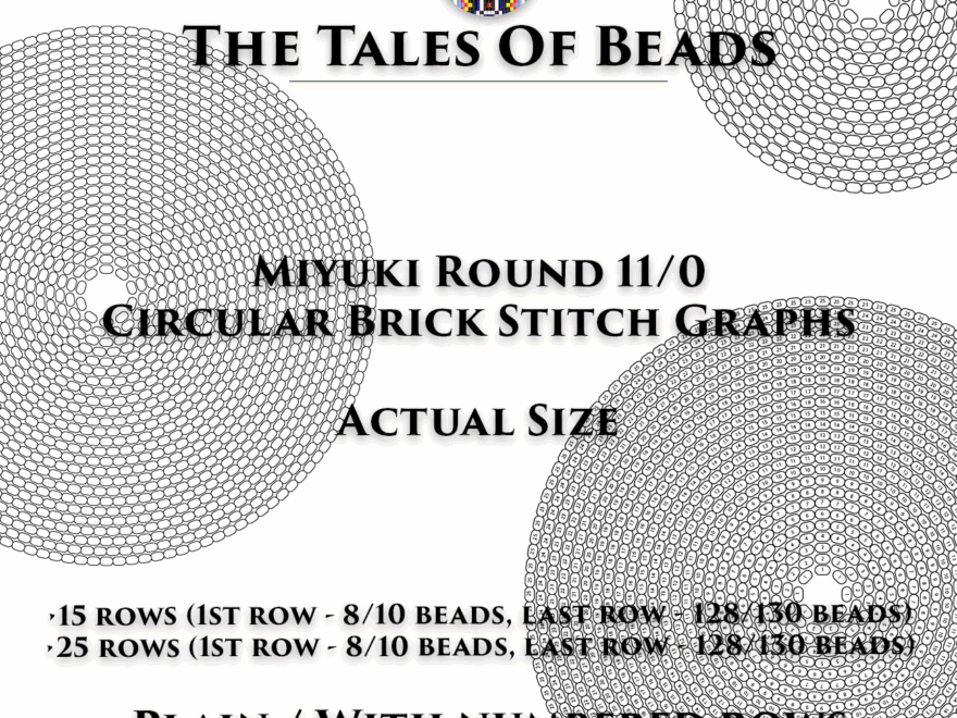 Circular Brick Stitch Graph Paper 11 0 Miyuki Round Actual Size Seed Beading Graphs Crealandia