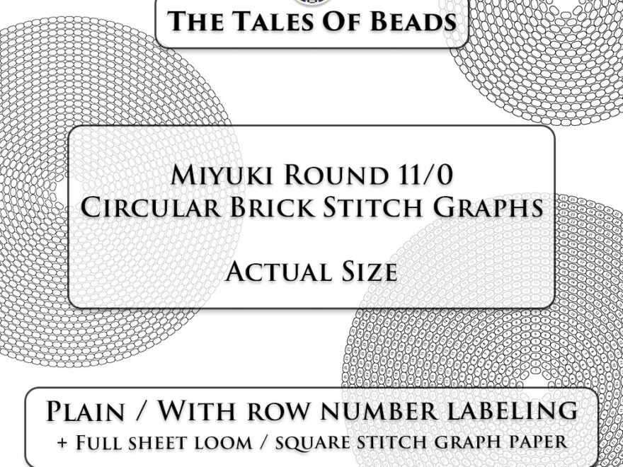 Circular Brick Stitch Graph Paper Miyuki Round 11 0 Actual Size Beading Graphs