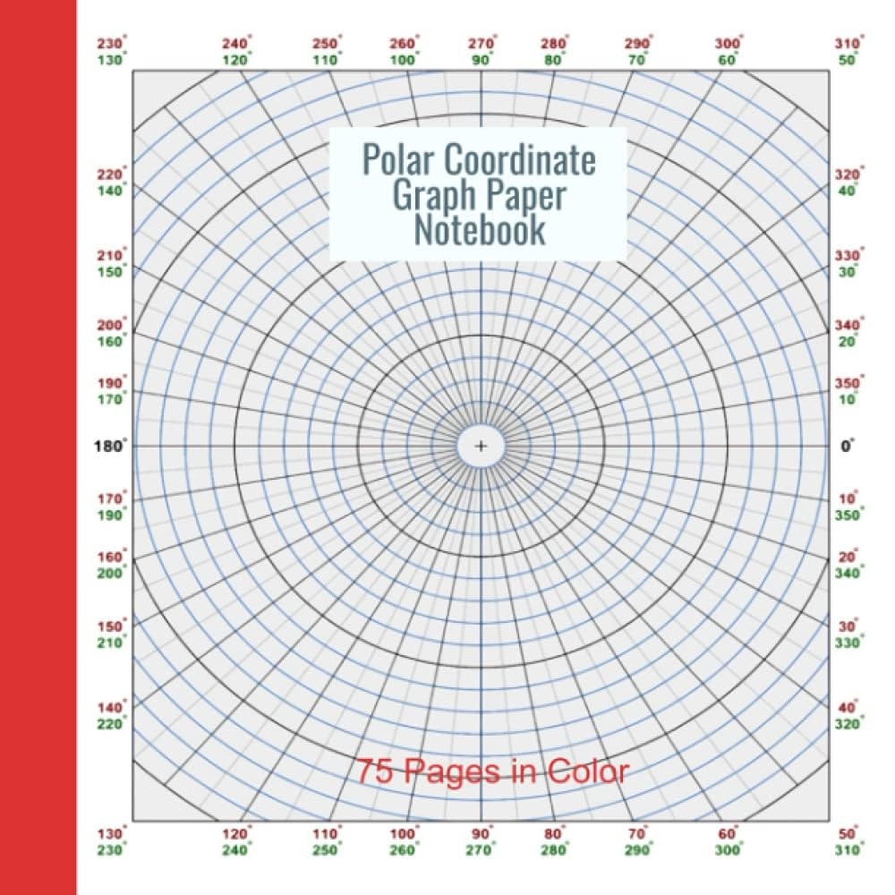 Circular Graph Paper Polar Coordinate Graph Paper Notebook 10 Degree Angles 8 5 8 5 Inches Color Pages Kimmel Lynda 9798490526315 Amazon Books