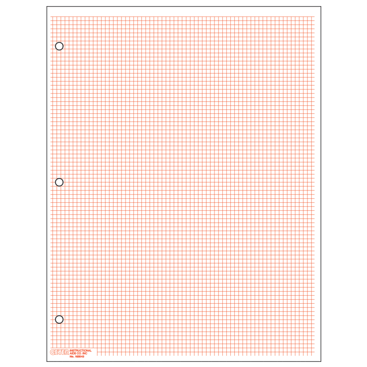 Classic Full Sheet Graph Paper 1 8 Squares Double Sided Red Lined Grids 500 Sheet Ream Three Hole Punched Walmart