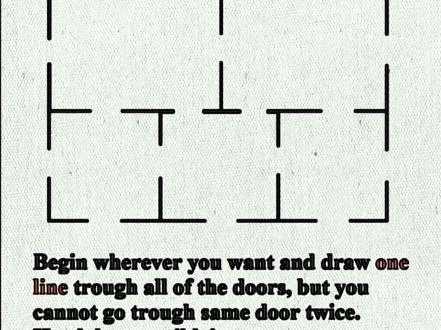 Combinatorics Draw A Line Through All Doors Puzzling Stack Exchange