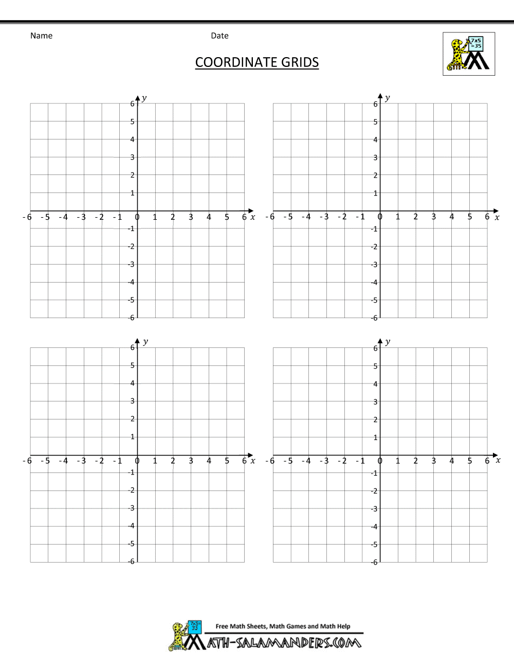 Coordinate Plane Anchor Chart Hard Good Option 1 Worksheets Library